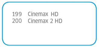 Wykaz kanałów w pakiecie CINEMAX